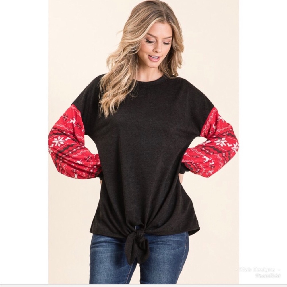 LAST! Puff Holiday Sleeve Soft Sweater Top! - Picture 5 of 7